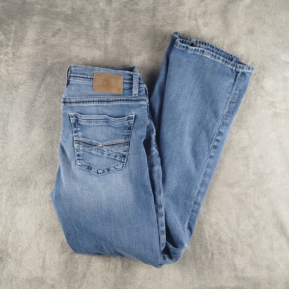 BKE Tyler Men's Cotton Stretch Denim Jeans Medium Blue Wash Size 34X36 Whisker